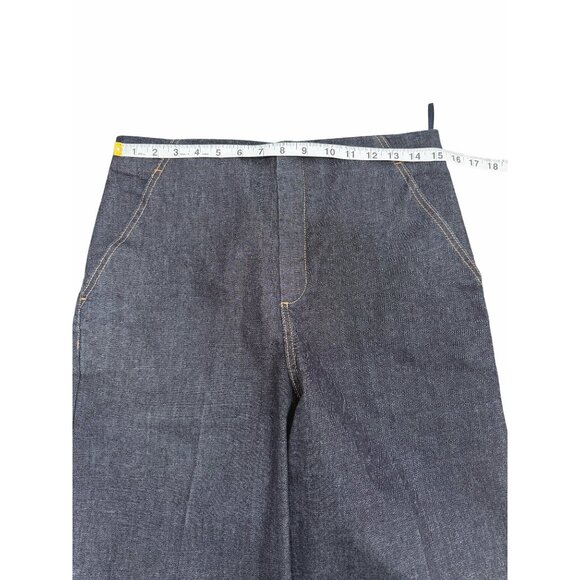 Scanlan Theodore Womens Dark Wash Wide-Leg Denim Pants High-Waist Trouser Size 8 - Picture 8 of 9